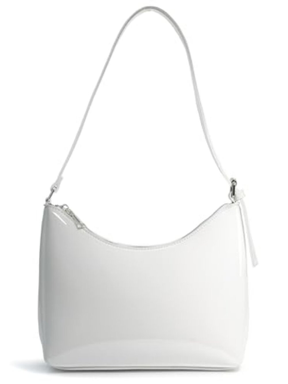 Minimalist Faux Patent Leather Shoulder Bag Shiny Women Purse Y2K Style